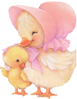 two cute easter chicks